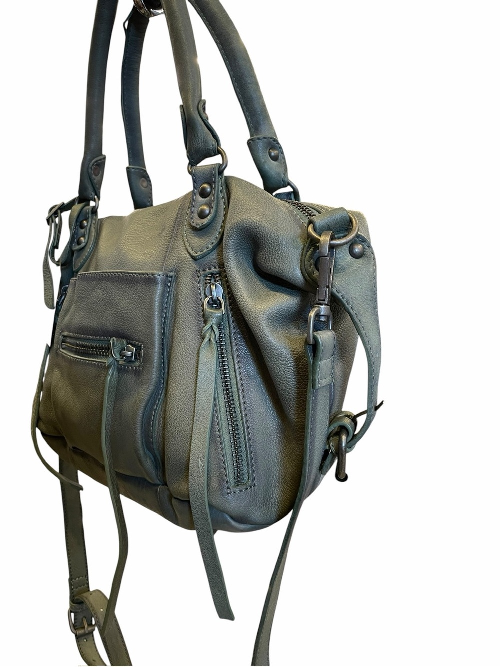 Free People Baby Emerson Olive Green Leather Shoulder Bag - Picture 4 of 12